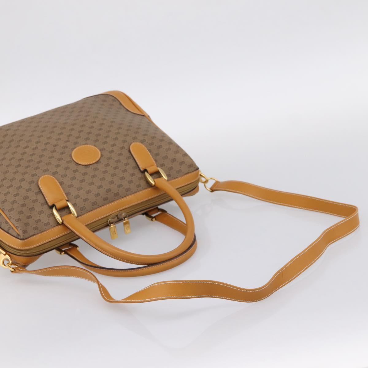 GUCCI Micro GG Supreme Bag PVC Leather 2way Beige Gold 002 25 0033 Auth am12515A