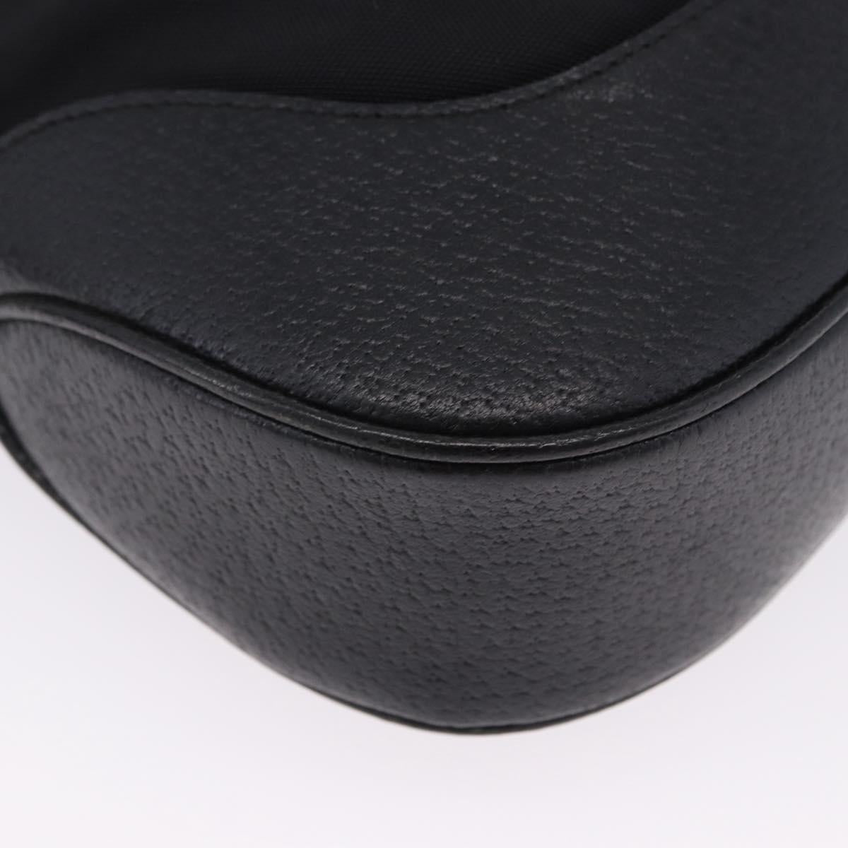 GUCCI Jackie Shoulder Bag Nylon Black Silver 001 3346 Auth am12516V