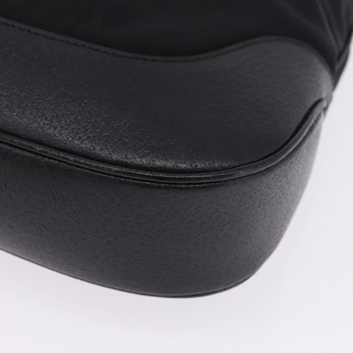 GUCCI Jackie Shoulder Bag Nylon Black Silver 001 3346 Auth am12516V