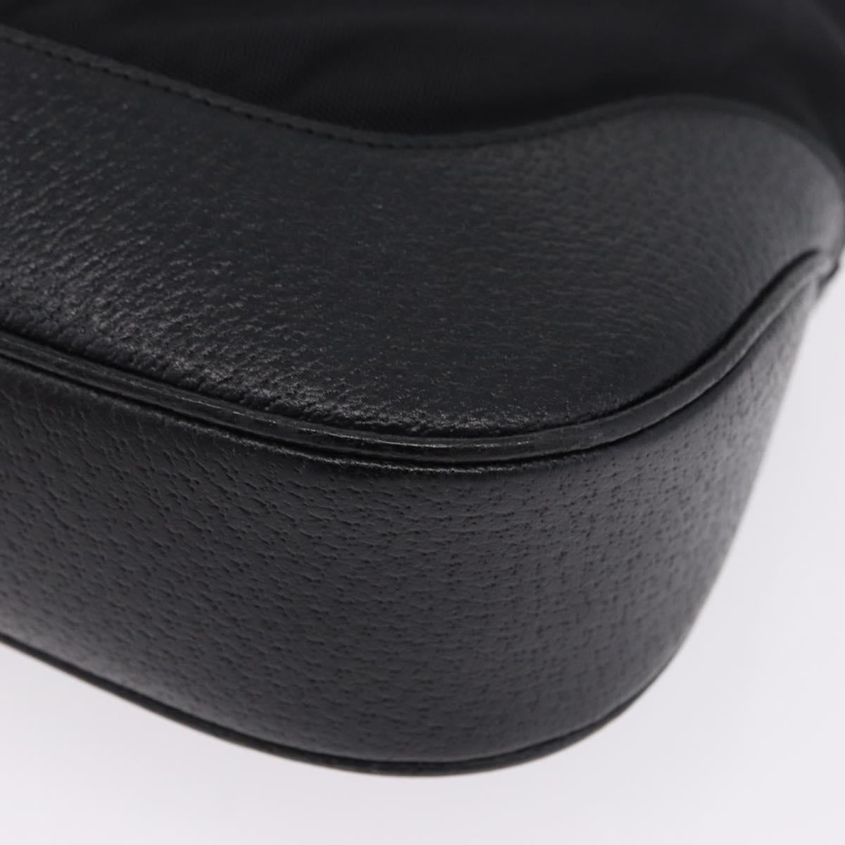 GUCCI Jackie Shoulder Bag Nylon Black Silver 001 3346 Auth am12516V