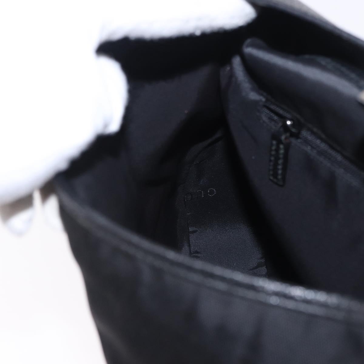 GUCCI Jackie Shoulder Bag Nylon Black Silver 001 3346 Auth am12516V