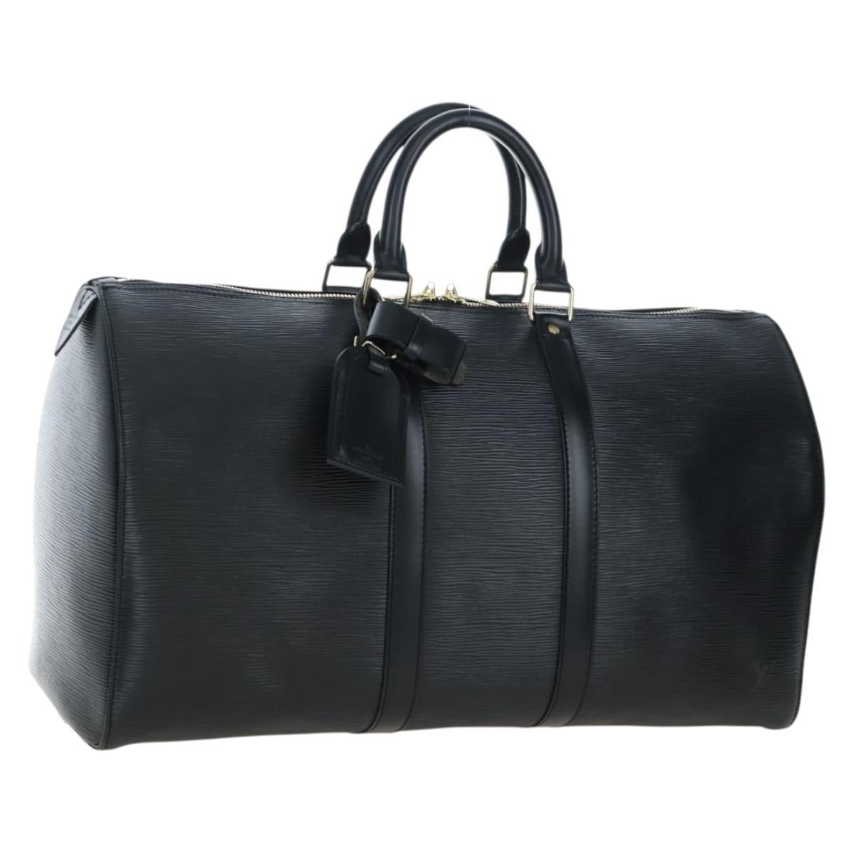 LOUIS VUITTON Epi Keepall 45 Boston Bag Black M42972 LV Auth am12520SAV