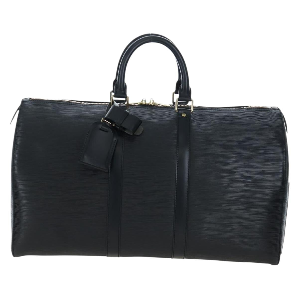 LOUIS VUITTON Epi Keepall 45 Boston Bag Black M42972 LV Auth am12520SAV