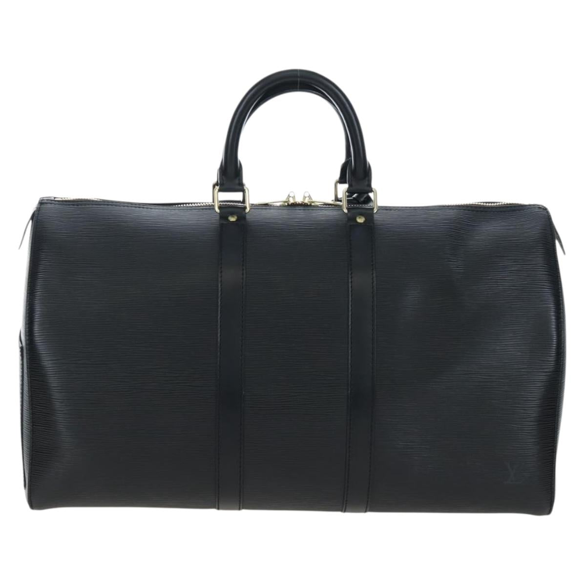 LOUIS VUITTON Epi Keepall 45 Boston Bag Black M42972 LV Auth am12520SAV