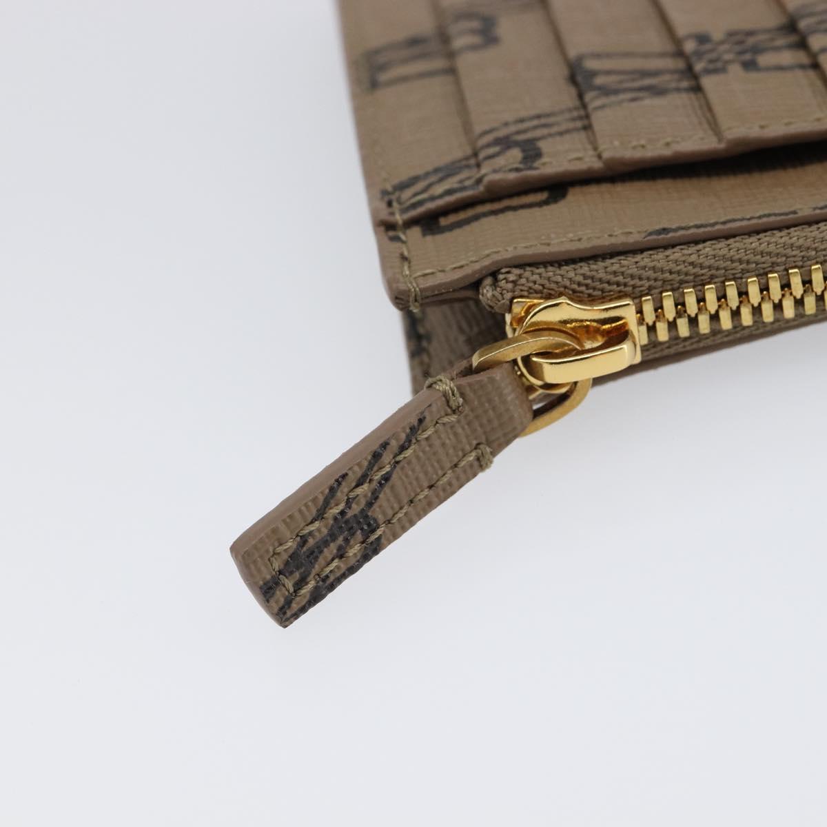 BALENCIAGA Fragment Case Card Case PVC Beige Gold 640535 Auth am12526M