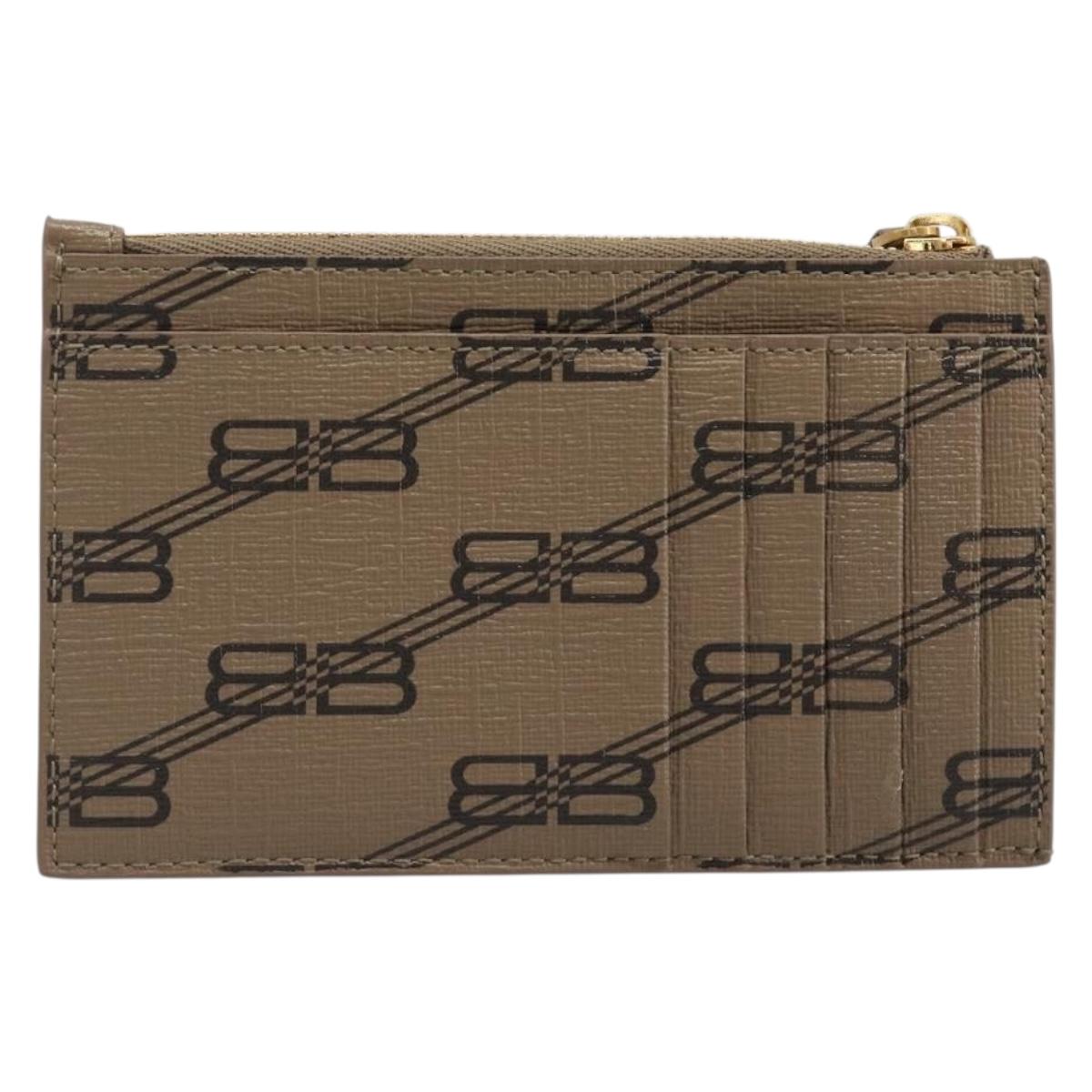 BALENCIAGA Fragment Case Card Case PVC Beige Gold 640535 Auth am12526M
