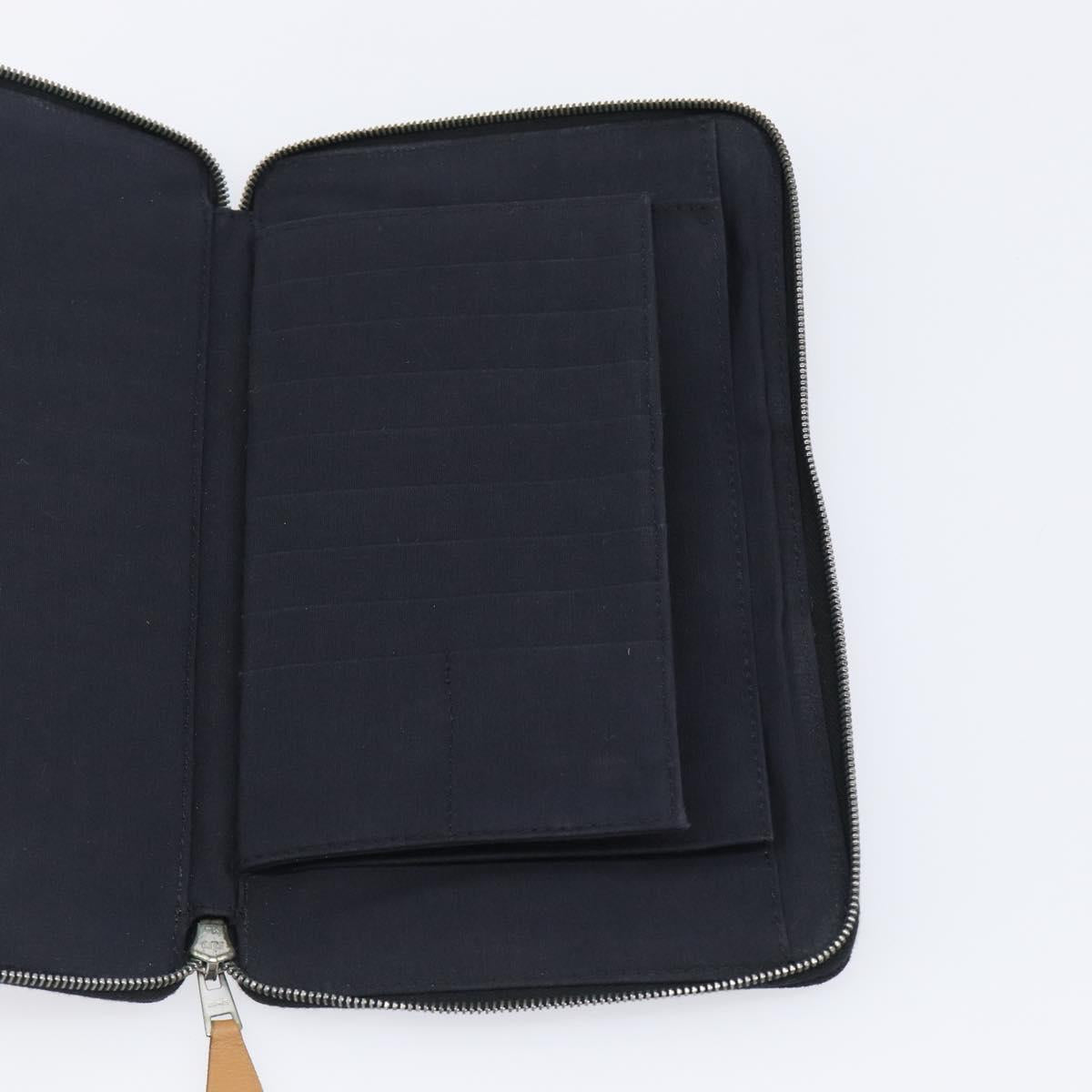 HERMES Fourre Tout Perth Wallet Cotton Black Silver Auth am12528A