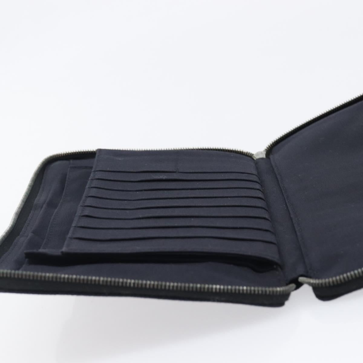 HERMES Fourre Tout Perth Wallet Cotton Black Silver Auth am12528A