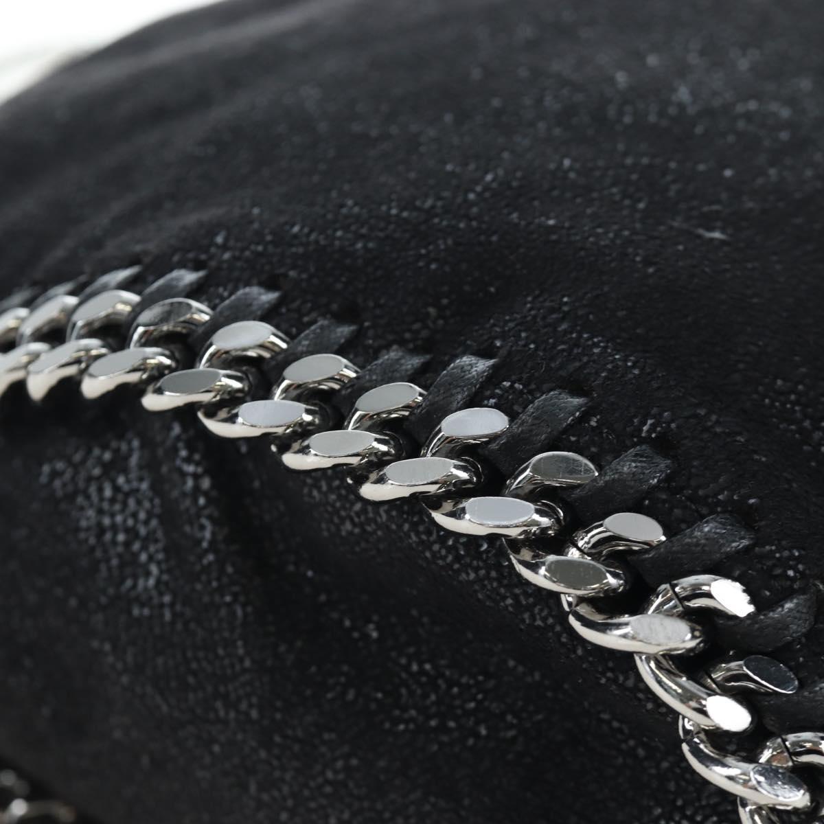 Stella MacCartney Chain Falabella Bag Suede Black Silver 371223 Auth am12535V