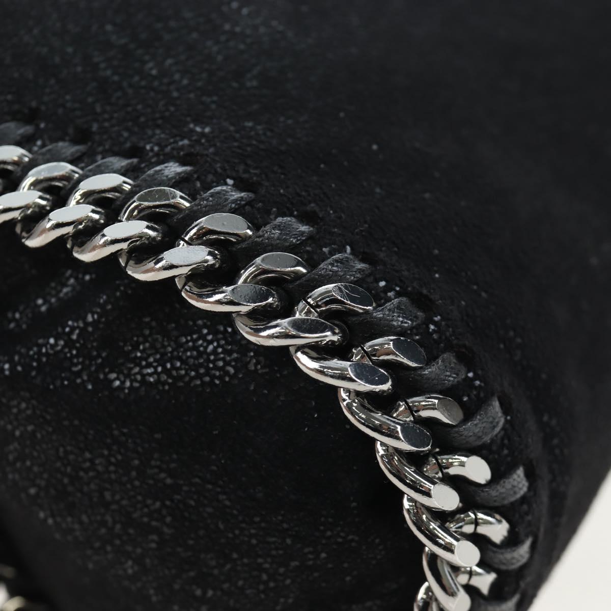 Stella MacCartney Chain Falabella Bag Suede Black Silver 371223 Auth am12535V