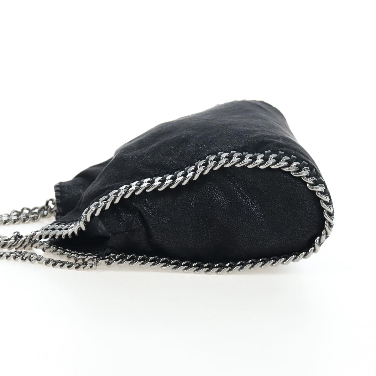 Stella MacCartney Chain Falabella Bag Suede Black Silver 371223 Auth am12535V
