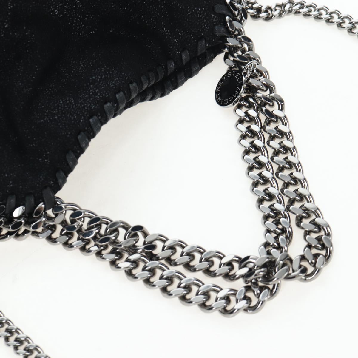 Stella MacCartney Chain Falabella Bag Suede Black Silver 371223 Auth am12535V
