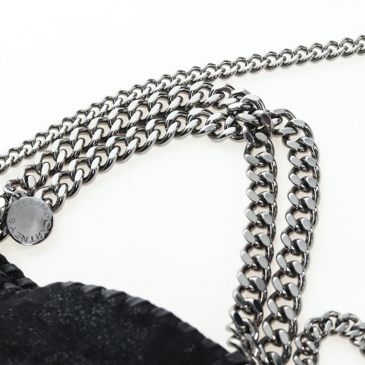 Stella MacCartney Chain Falabella Bag Suede Black Silver 371223 Auth am12535V
