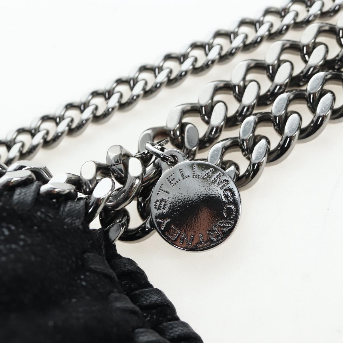 Stella MacCartney Chain Falabella Bag Suede Black Silver 371223 Auth am12535V
