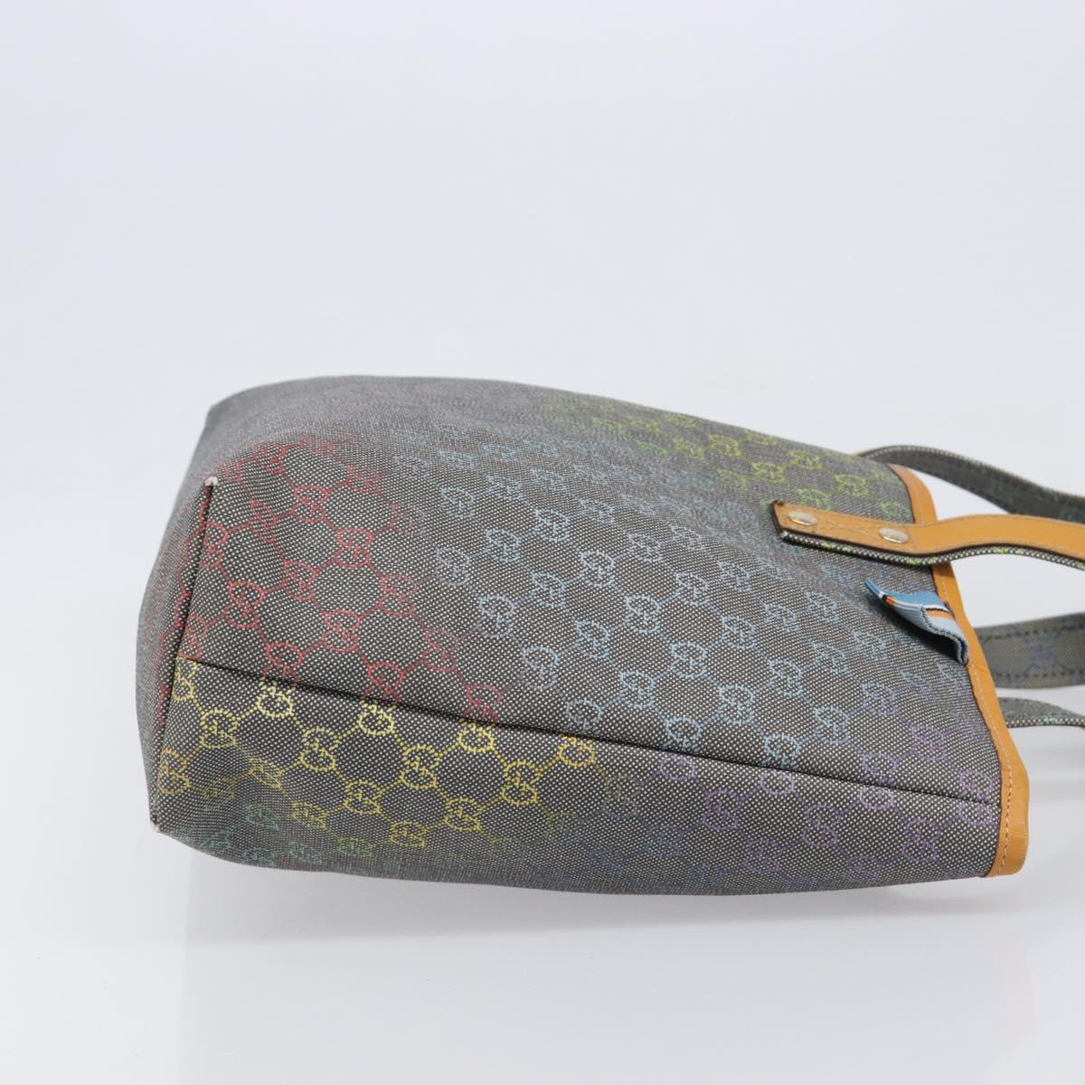 GUCCI GG Supreme Tote Bag PVC Gray Gold 211134 Auth am12537A