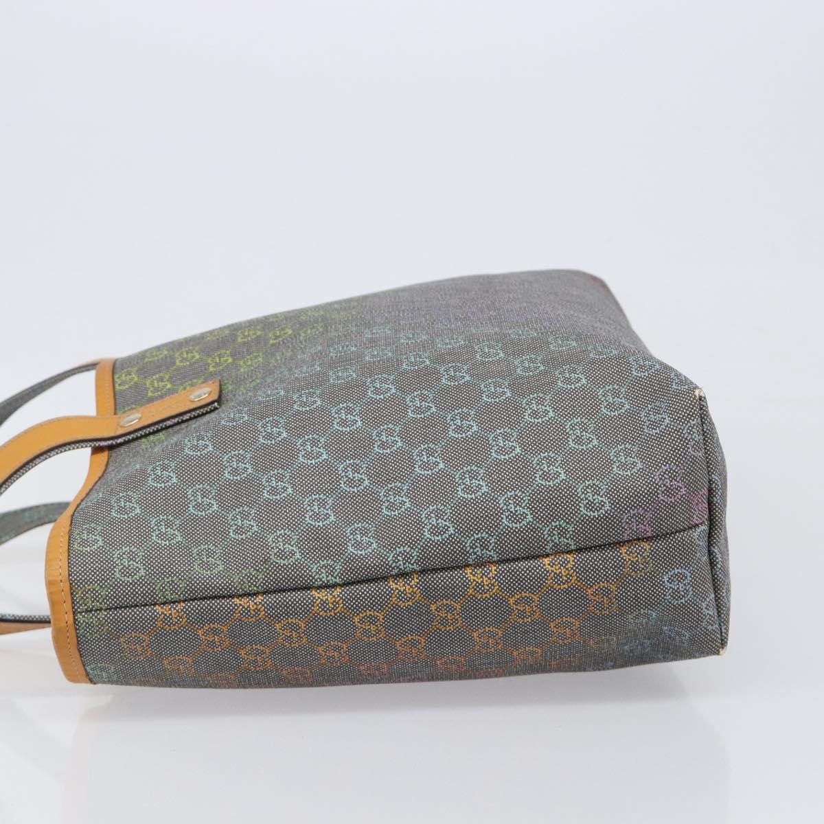 GUCCI GG Supreme Tote Bag PVC Gray Gold 211134 Auth am12537A
