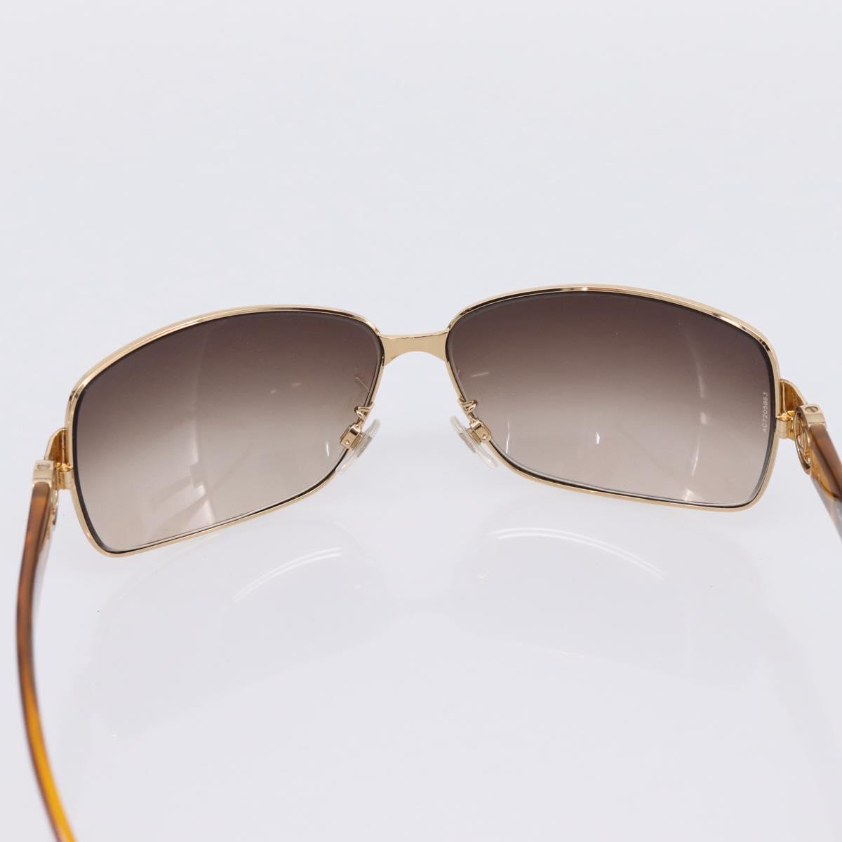 CHANEL Sunglasses Plastic Metal Brown Gold CC Auth am12543M