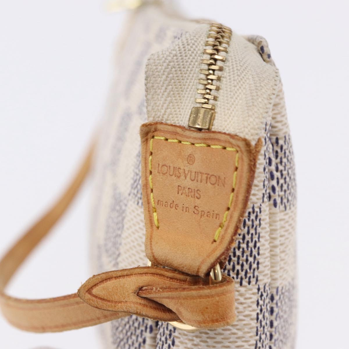 LOUIS VUITTON Damier Azur Pochette Accessoires Pouch N41207 LV Auth am12545A