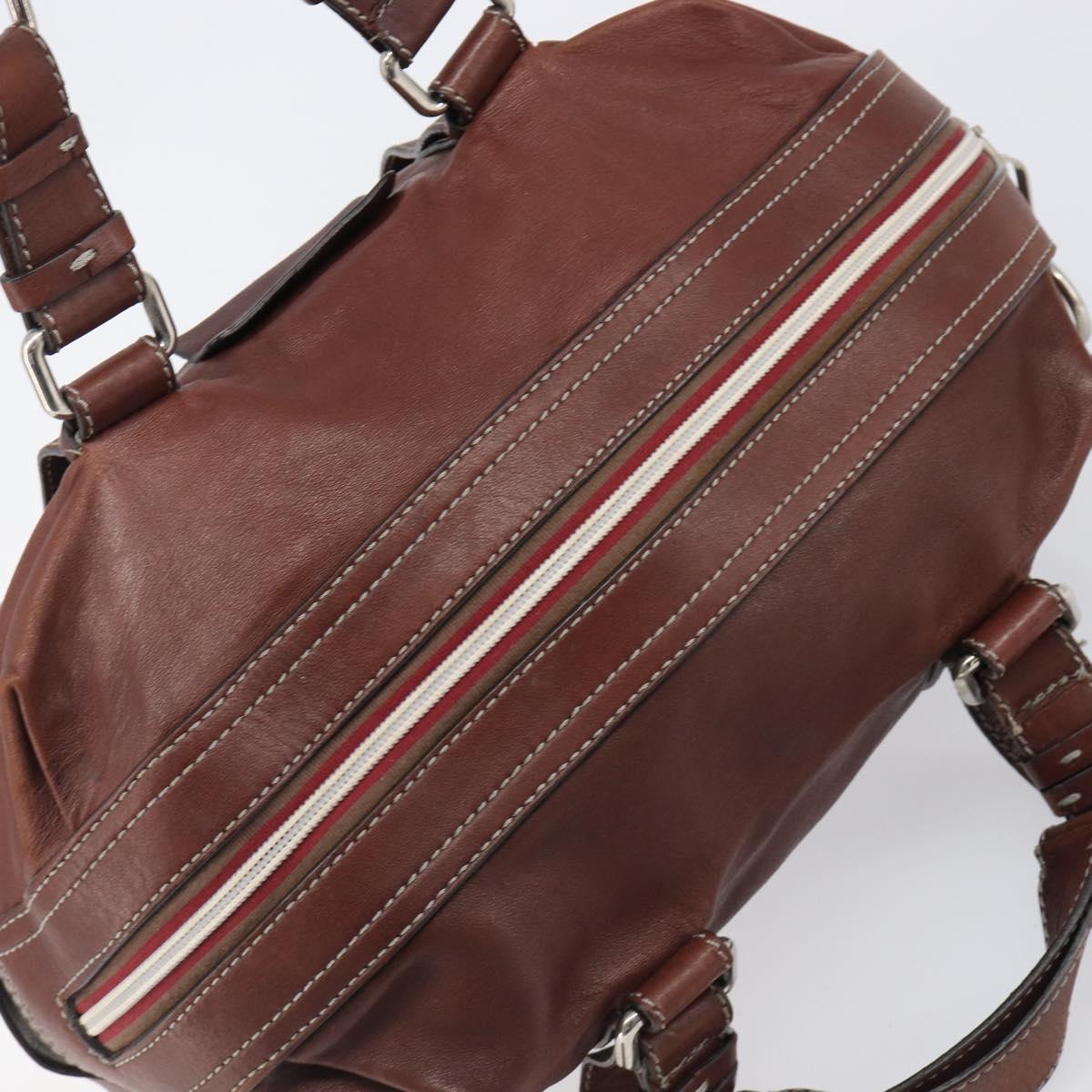Chloe Patsy Hand Bag Leather Brown Silver Auth am12552A