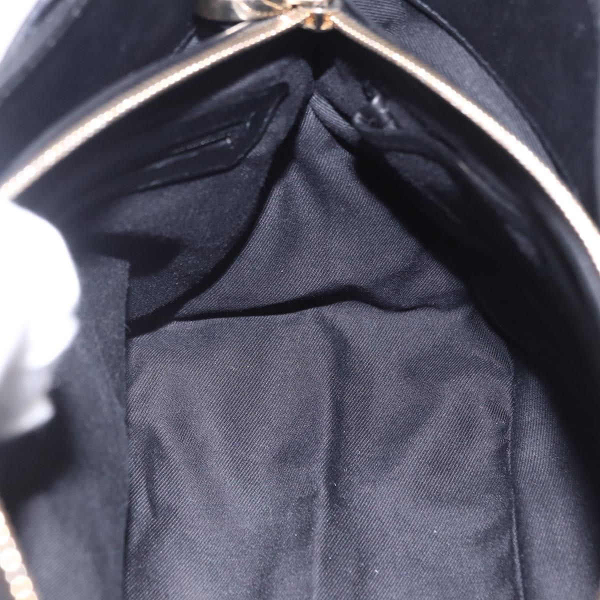 BVLGARI Chandra Hand Bag Leather Black Gold Auth am12554M