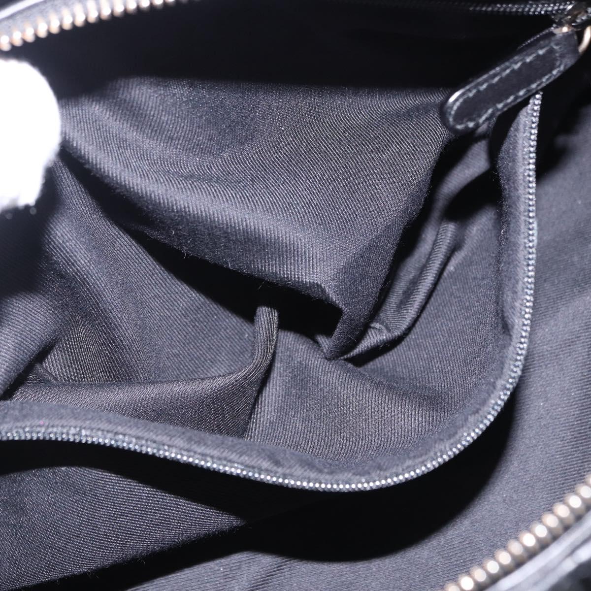 BVLGARI Chandra Hand Bag Leather Black Gold Auth am12554M