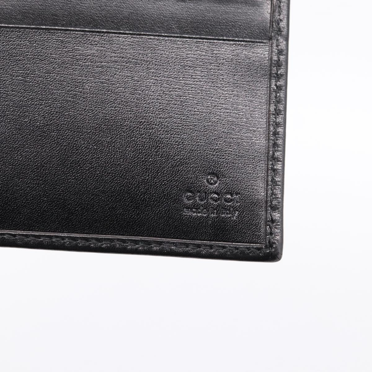 GUCCI Interlocking G Compact Bifold Wallet Leather Black 115219 Auth am12557V