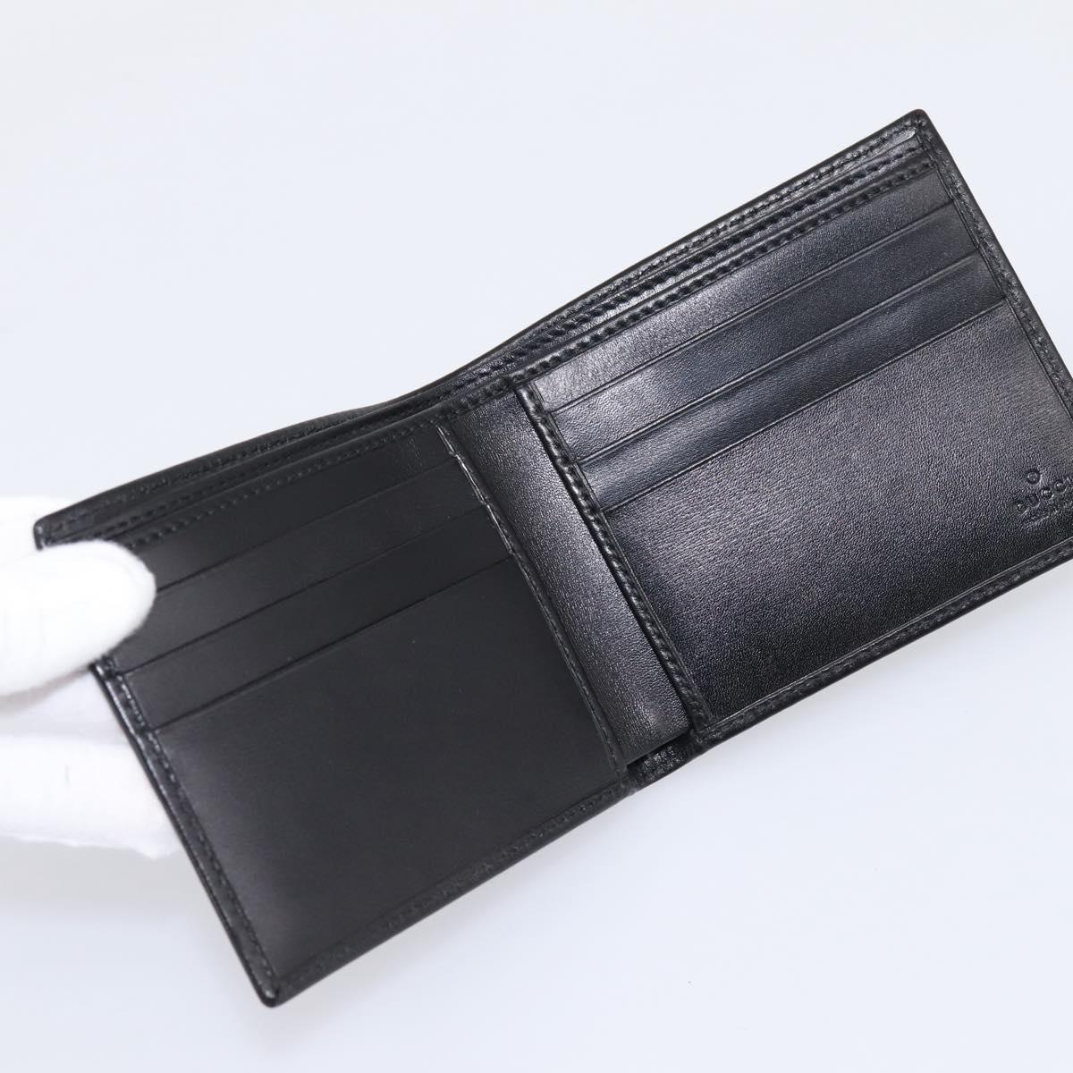 GUCCI Interlocking G Compact Bifold Wallet Leather Black 115219 Auth am12557V