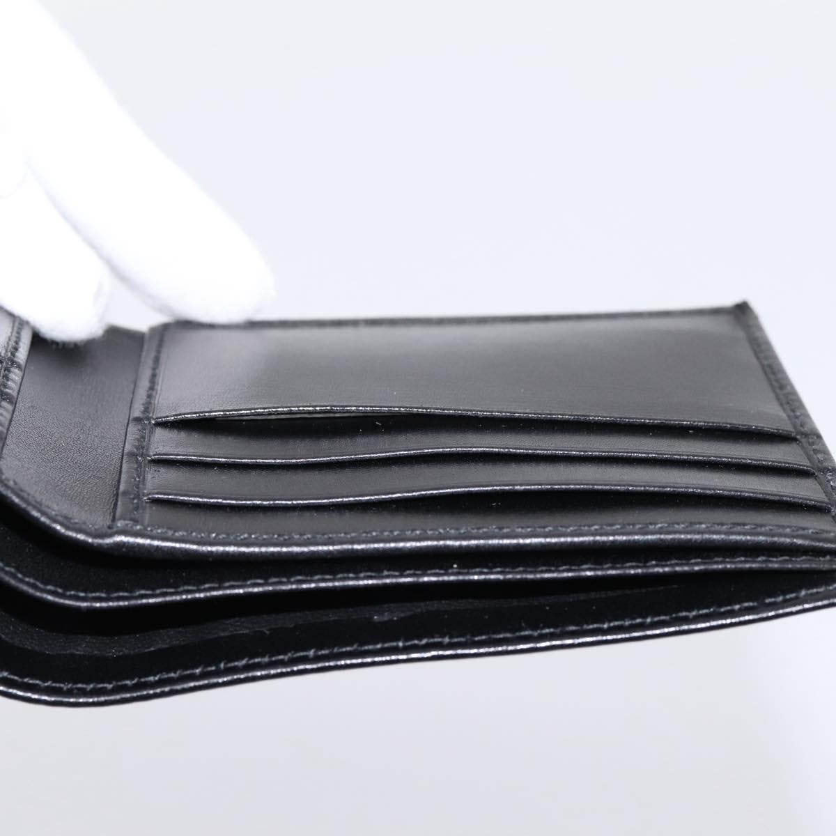GUCCI Interlocking G Compact Bifold Wallet Leather Black 115219 Auth am12557V