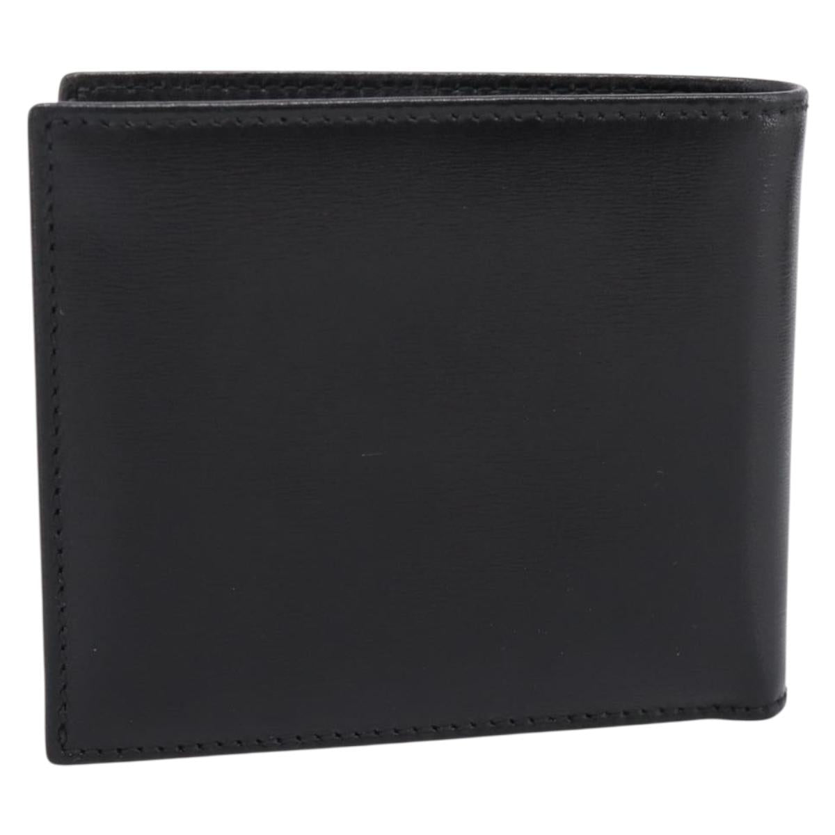 GUCCI Interlocking G Compact Bifold Wallet Leather Black 115219 Auth am12557V