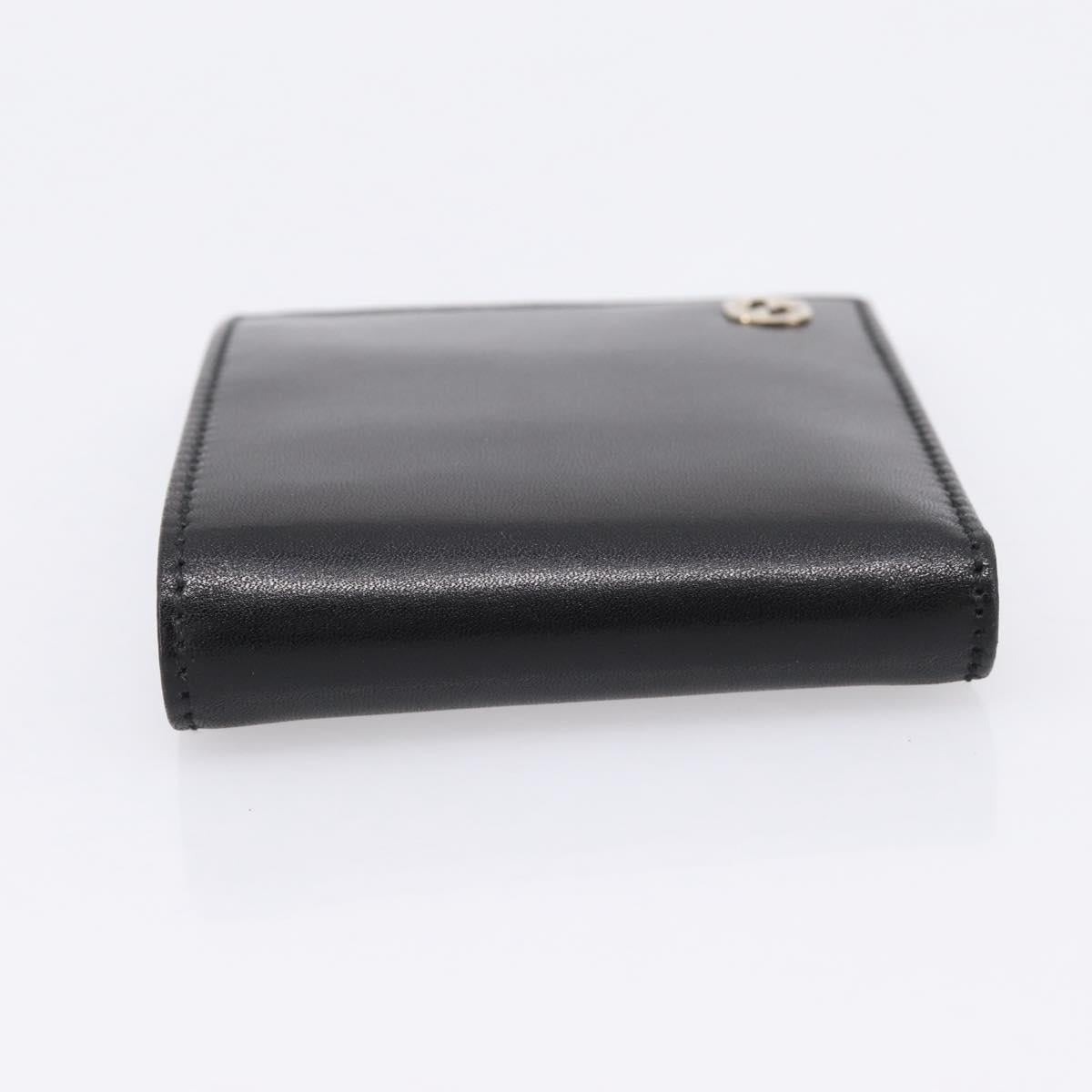 GUCCI Interlocking G Compact Bifold Wallet Leather Black 115219 Auth am12557V