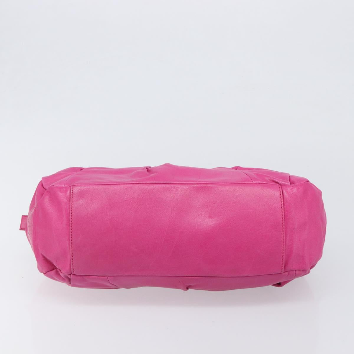 Miu Miu Shoulder Hand Bag Leather Pink Gold Auth am12558A