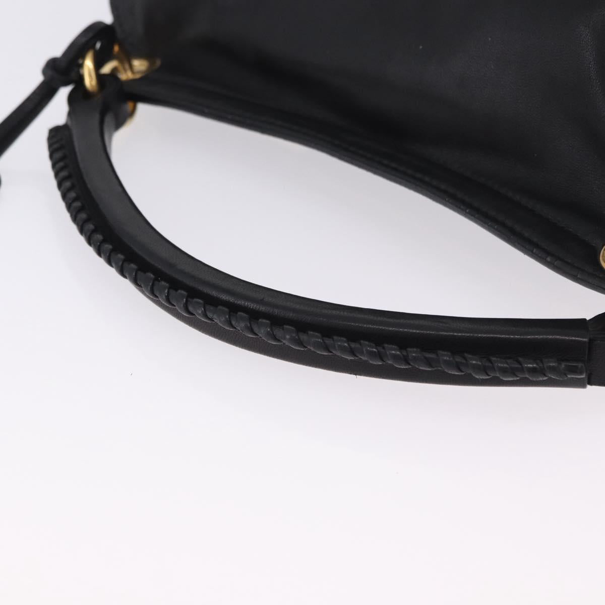 Miu Miu Matelasse Ready Lock Hand Bag Leather Black Gold Auth am12562V
