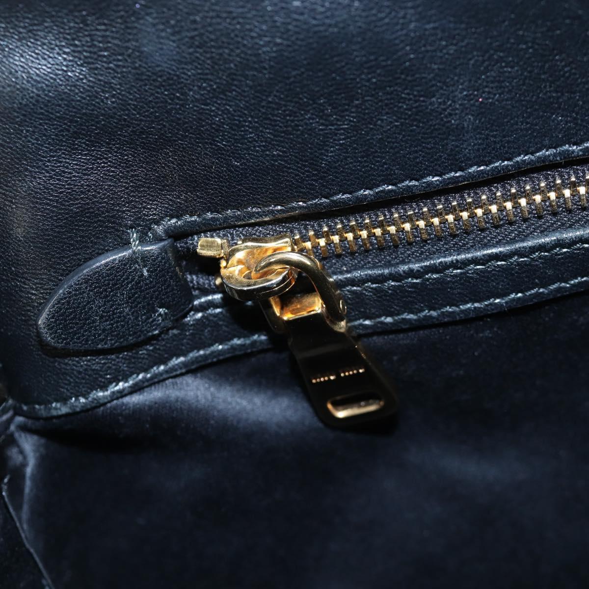 Miu Miu Matelasse Hand Bag Leather 2way Black Gold Auth am12563V
