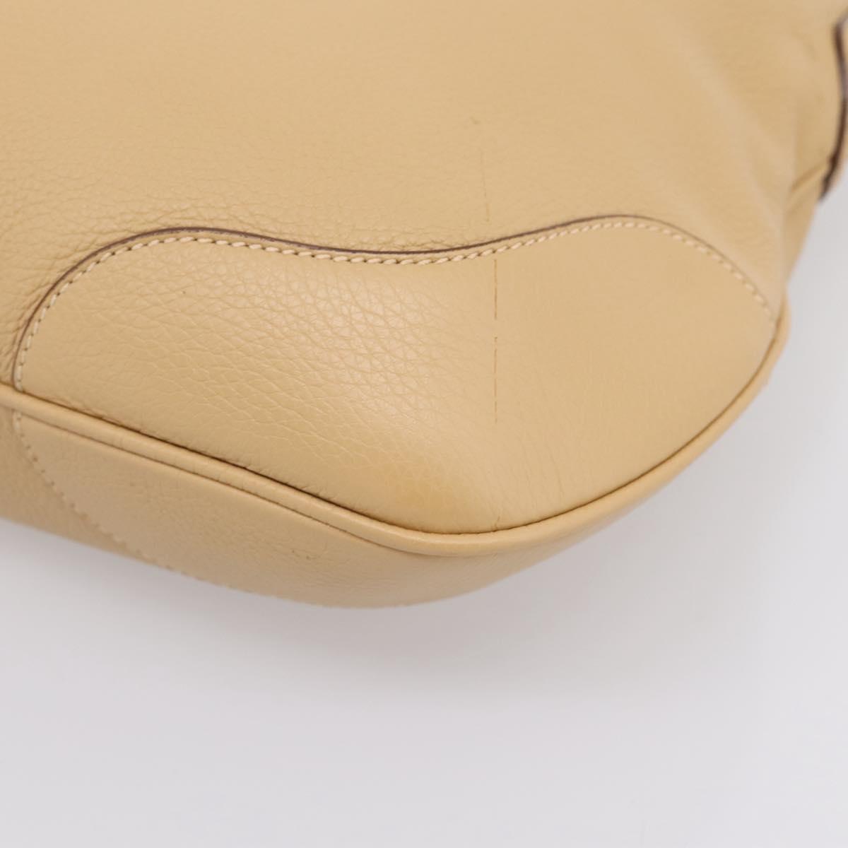 PRADA Shoulder Bag Leather Beige Silver BR3373 Auth am12571V