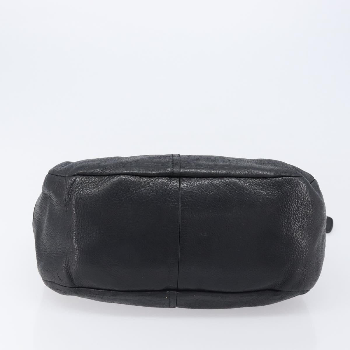 PRADA Shoulder Bag Leather Black Gold Auth am12572V