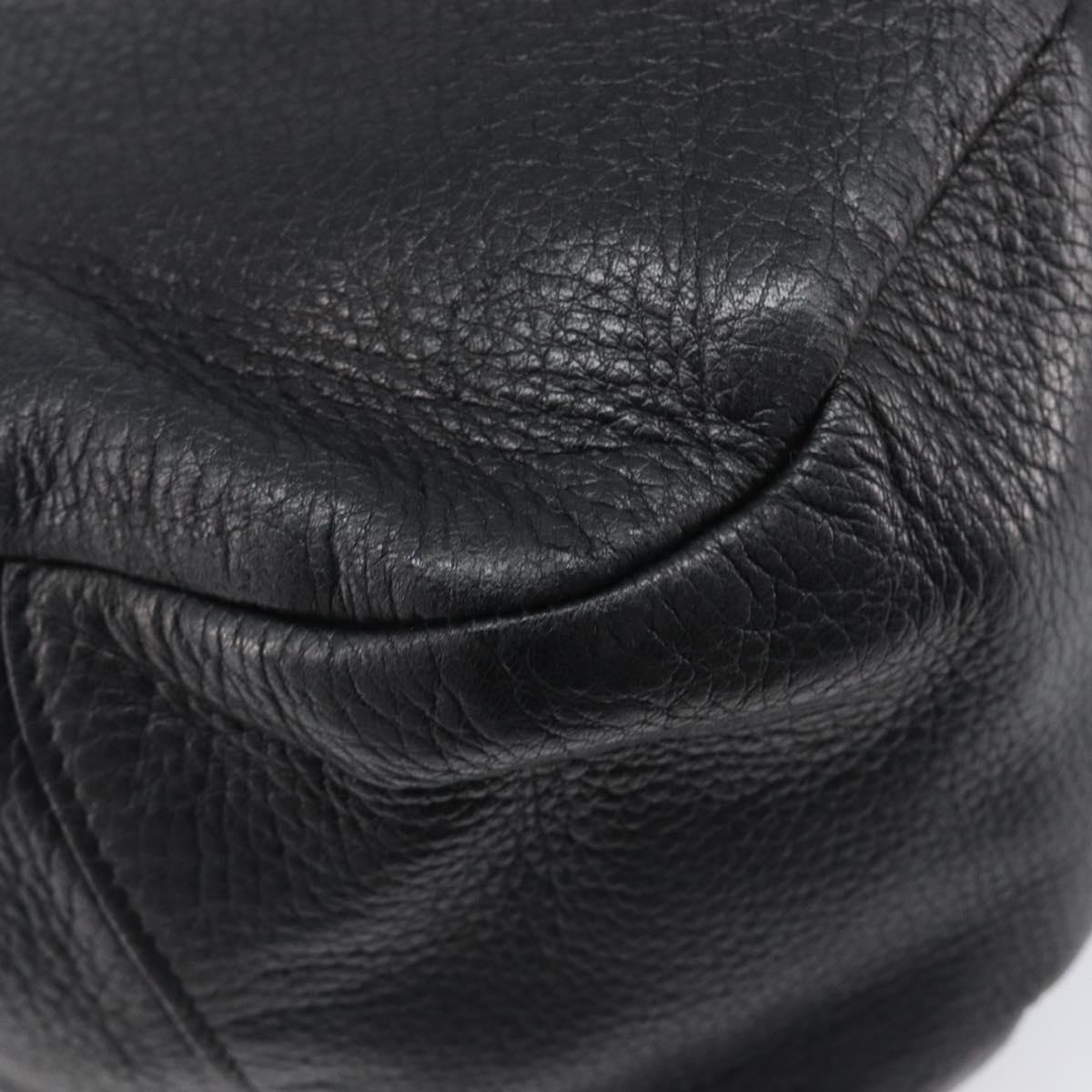 PRADA Shoulder Bag Leather Black Gold Auth am12572V