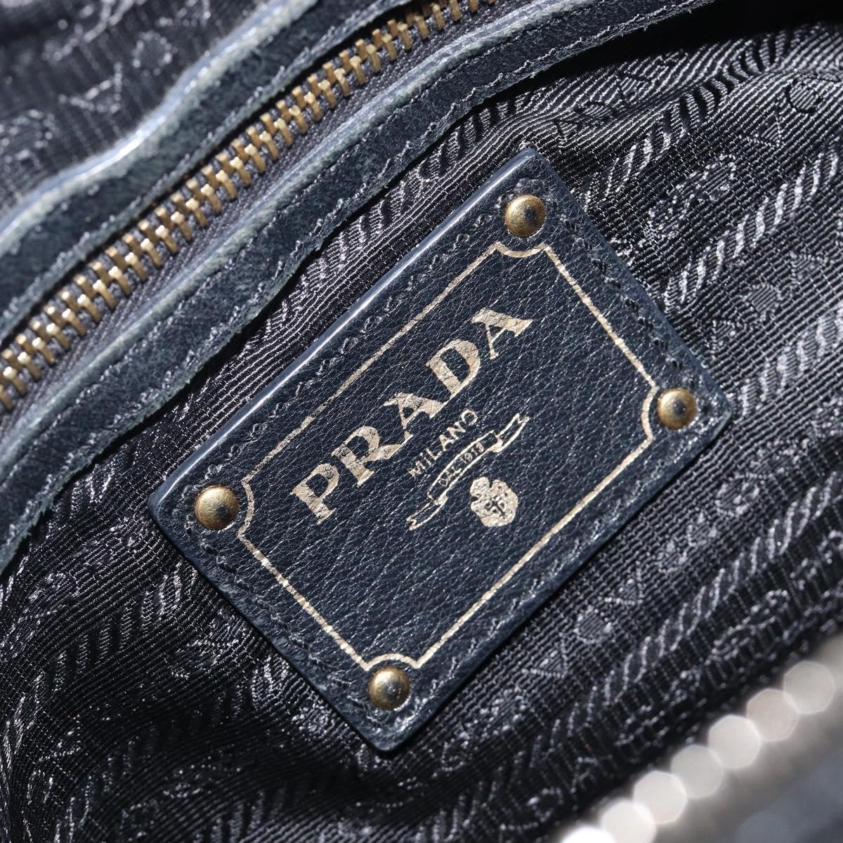 PRADA Shoulder Bag Leather Black Gold Auth am12572V