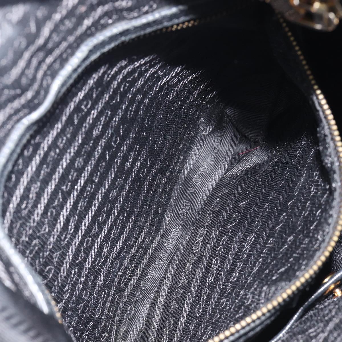 PRADA Shoulder Bag Leather Black Gold Auth am12572V