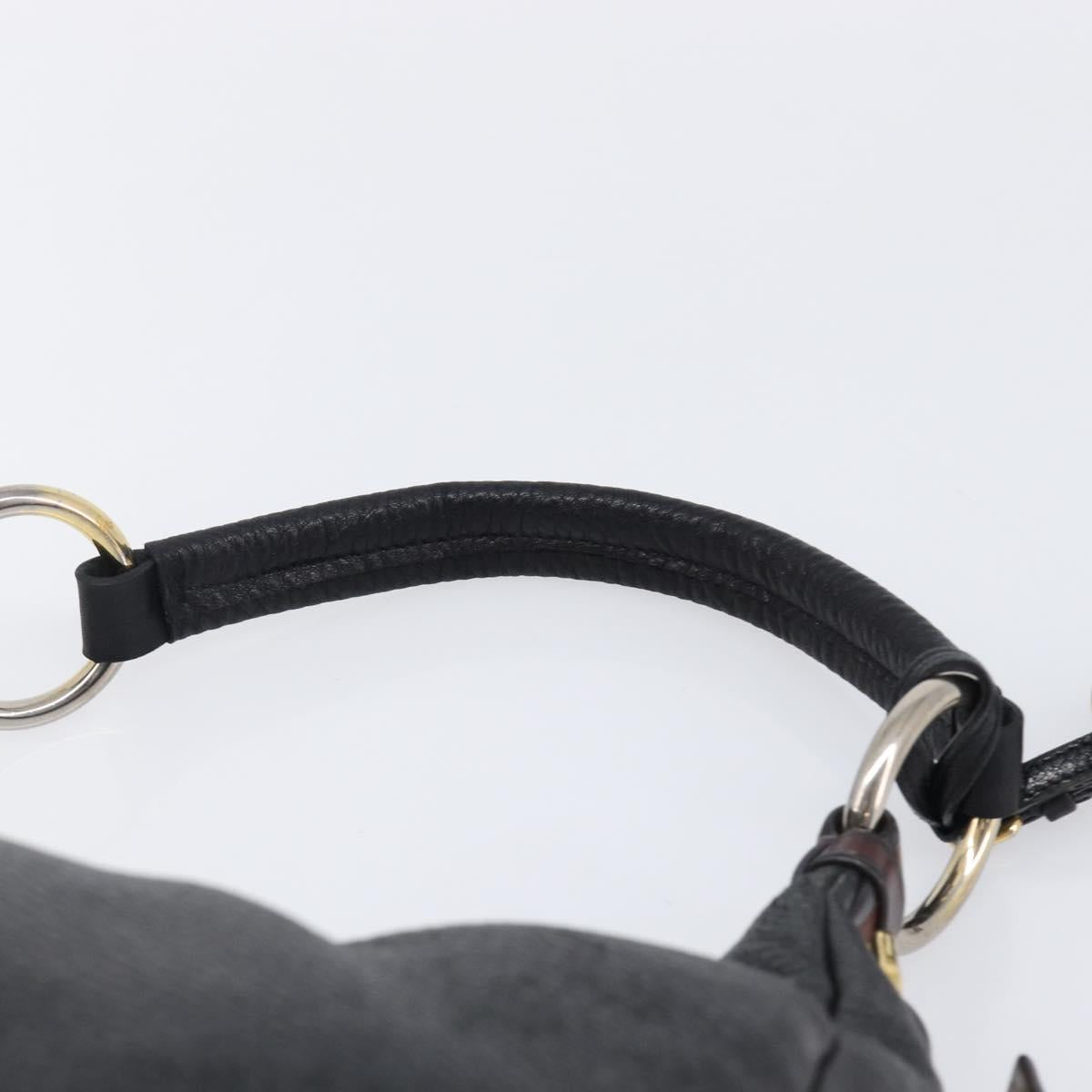 PRADA Shoulder Bag Leather Black Gold Auth am12572V