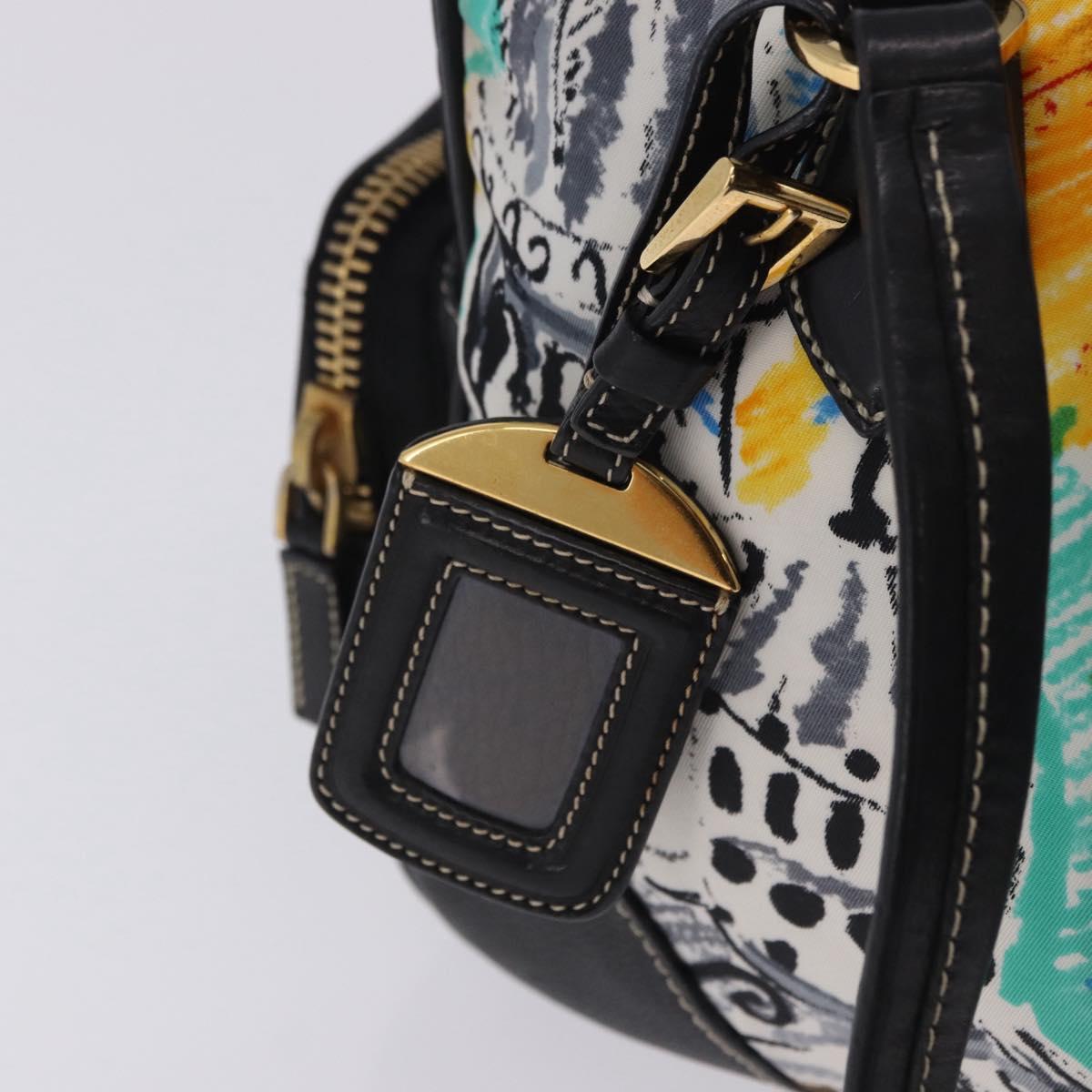 PRADA Venice Tote Bag Nylon Leather Multicolor Gold Auth am12575V