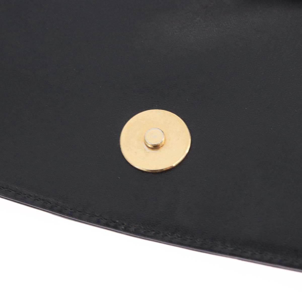 PRADA Chain Shoulder Bag Leather Black Gold Auth am12576V