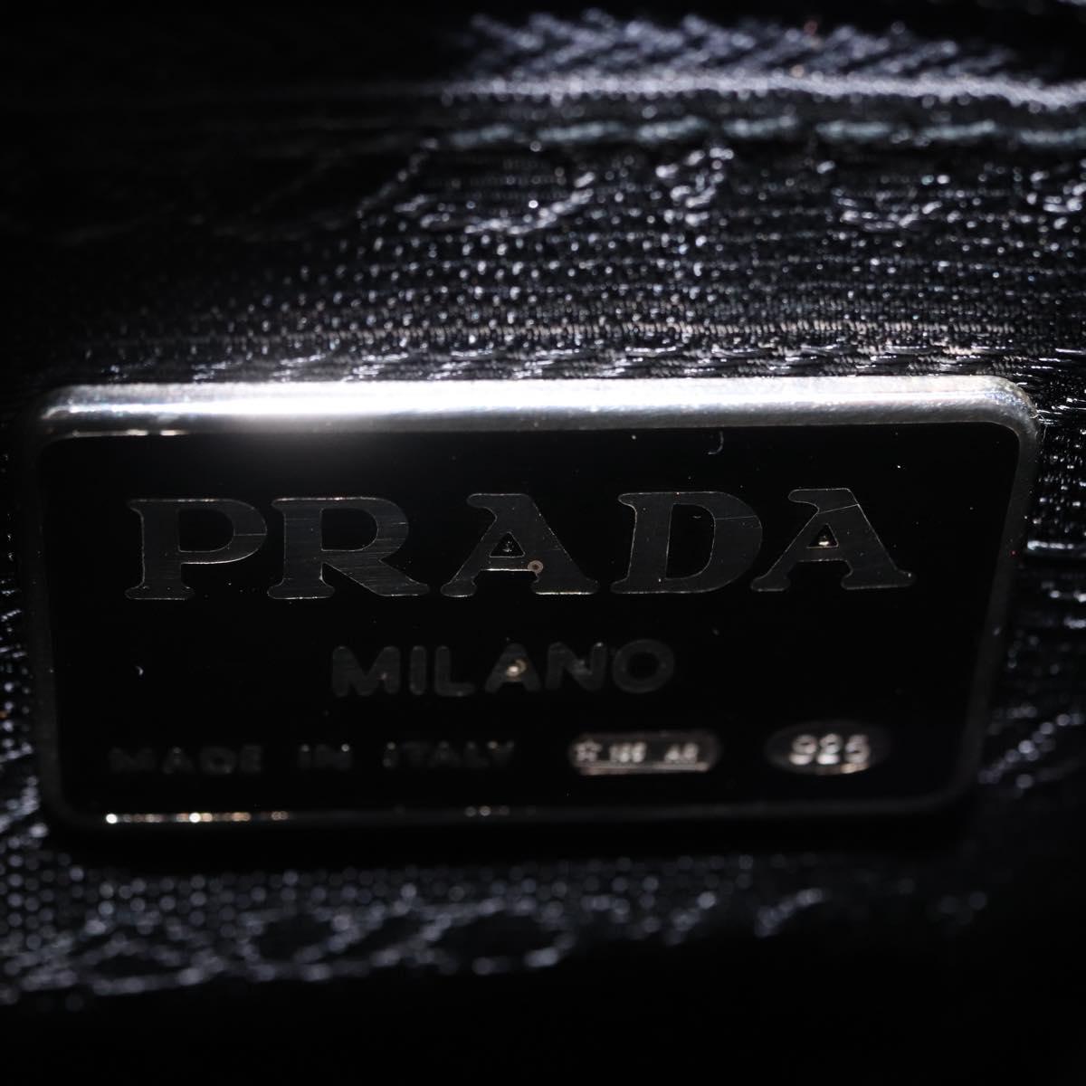 PRADA Chain Shoulder Bag Leather Black Gold Auth am12576V