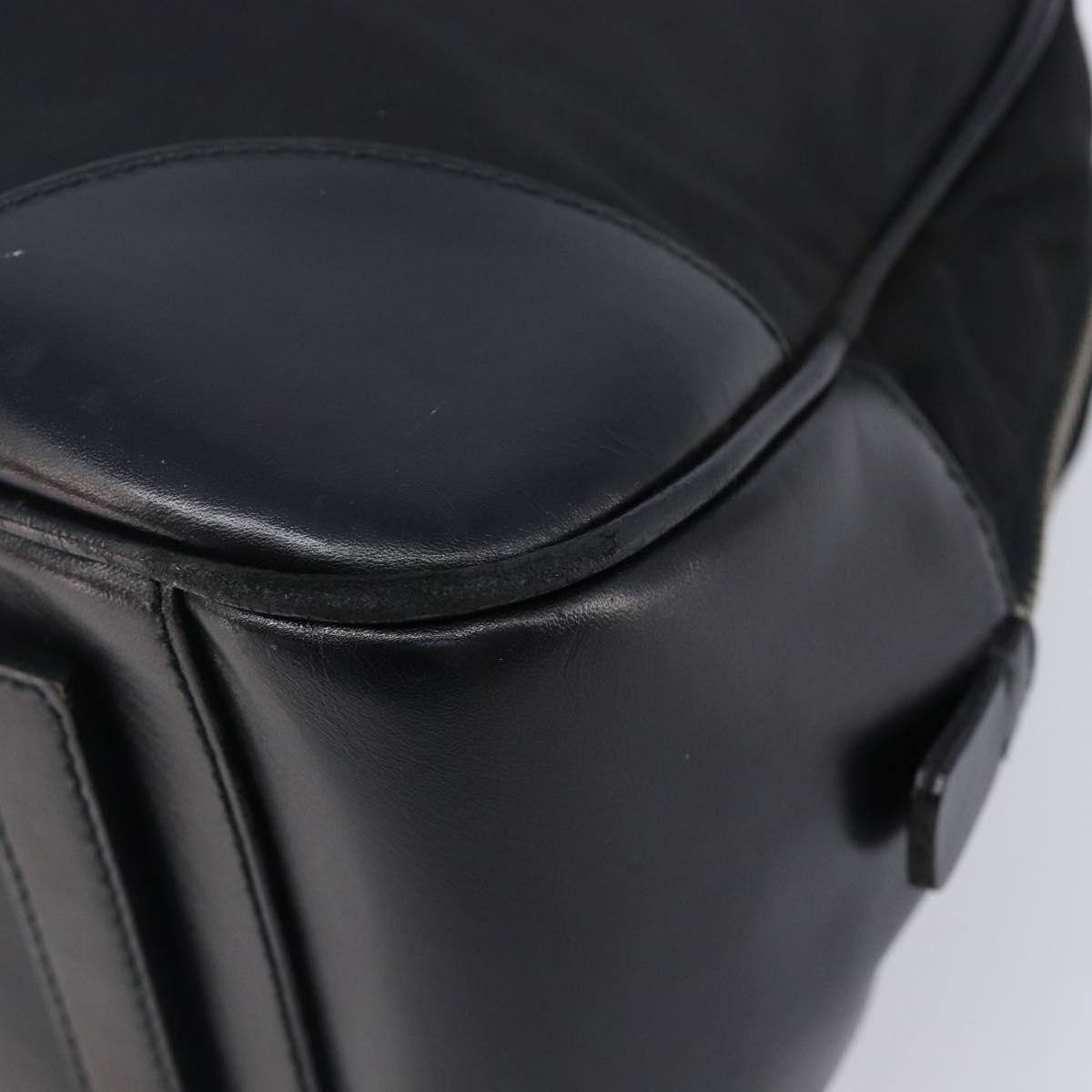PRADA Hand Bag Nylon Leather Black Silver Auth am12578V