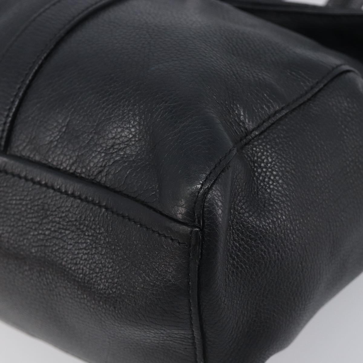 PRADA Tote Bag Leather Black Silver Auth am12581M