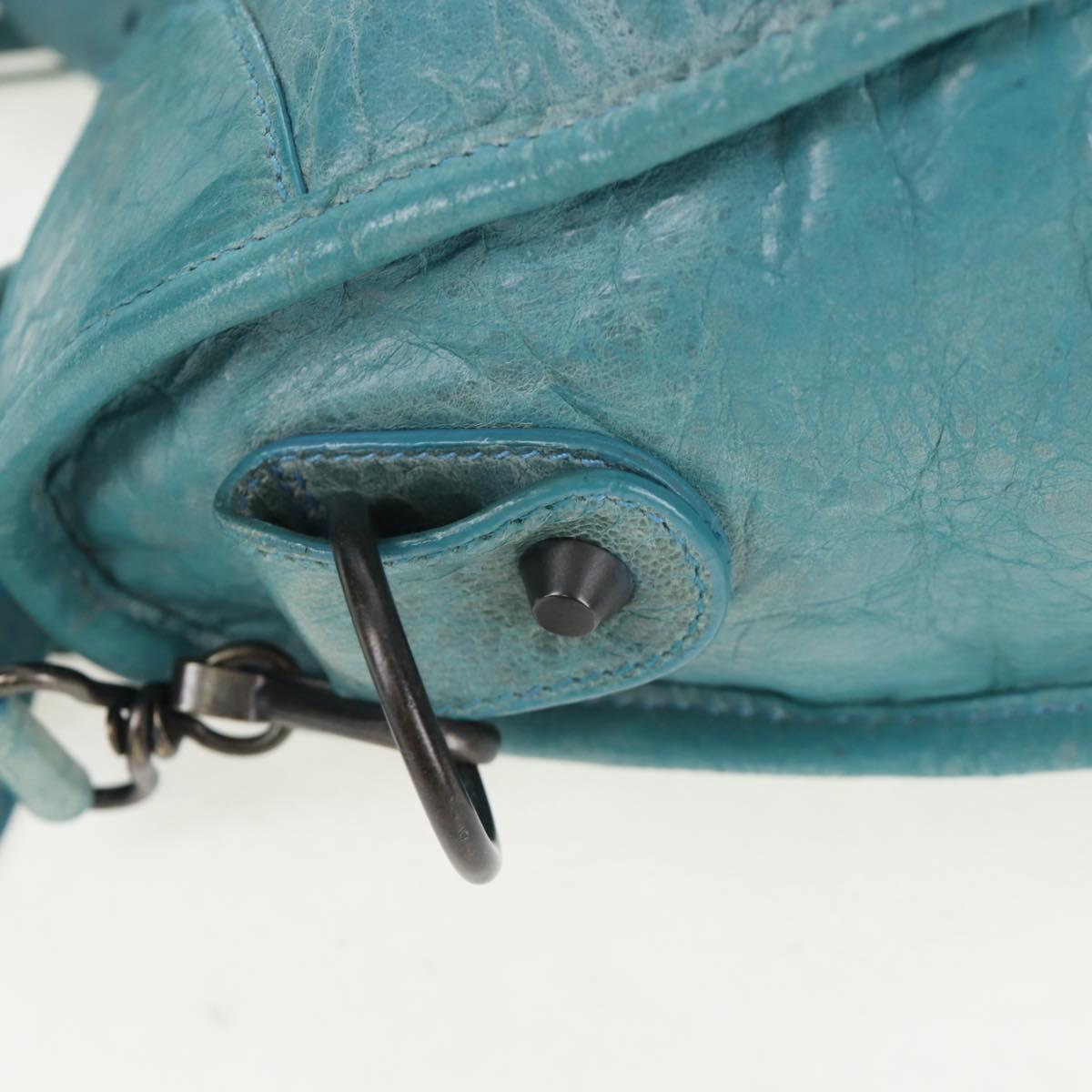 BALENCIAGA The City Hand Bag Leather 2way Light Blue 115748 Auth am12583V