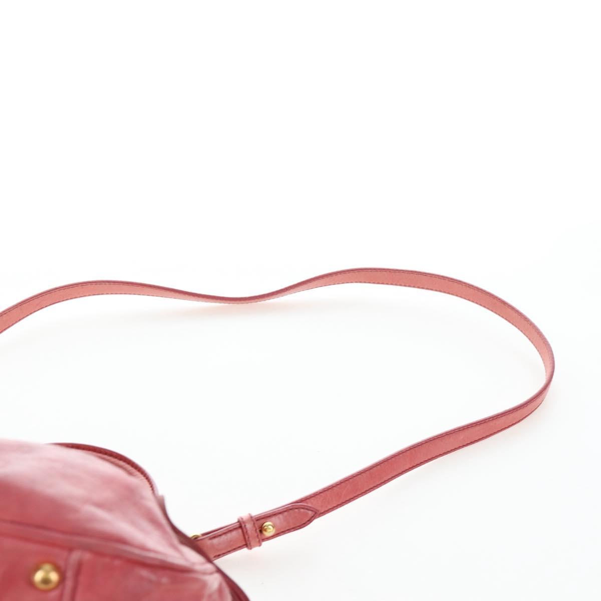 Miu Miu Side Ribbon Hand Bag Leather 2way Pink Gold Auth am12586V