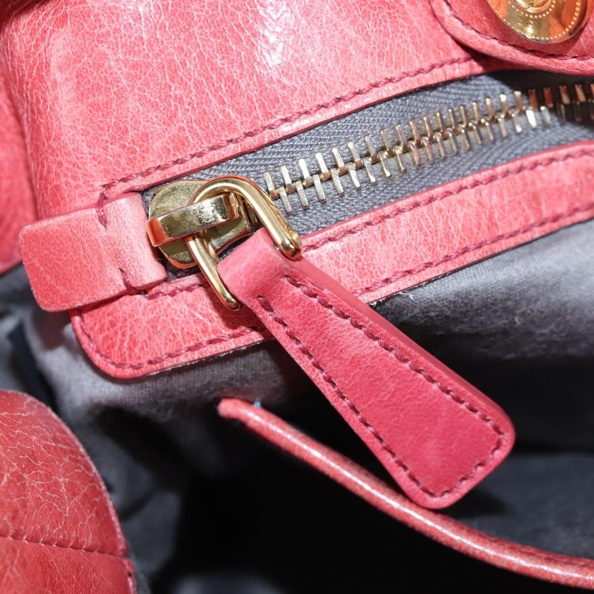 Miu Miu Side Ribbon Hand Bag Leather 2way Pink Gold Auth am12586V