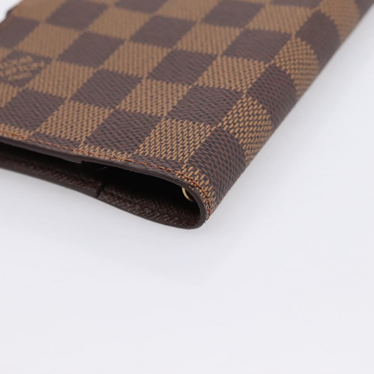 LOUIS VUITTON Damier Ebene Agenda PM Day Planner Cover R20700 LV Auth am12595V