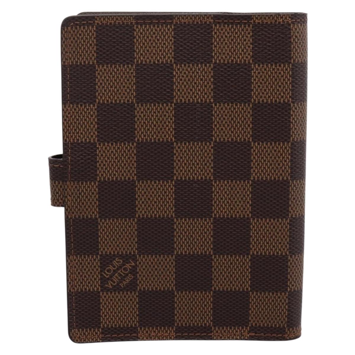 LOUIS VUITTON Damier Ebene Agenda PM Day Planner Cover R20700 LV Auth am12595V