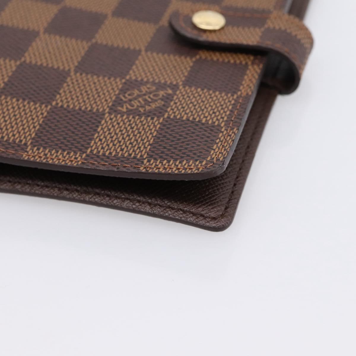 LOUIS VUITTON Damier Ebene Agenda PM Day Planner Cover R20700 LV Auth am12595V